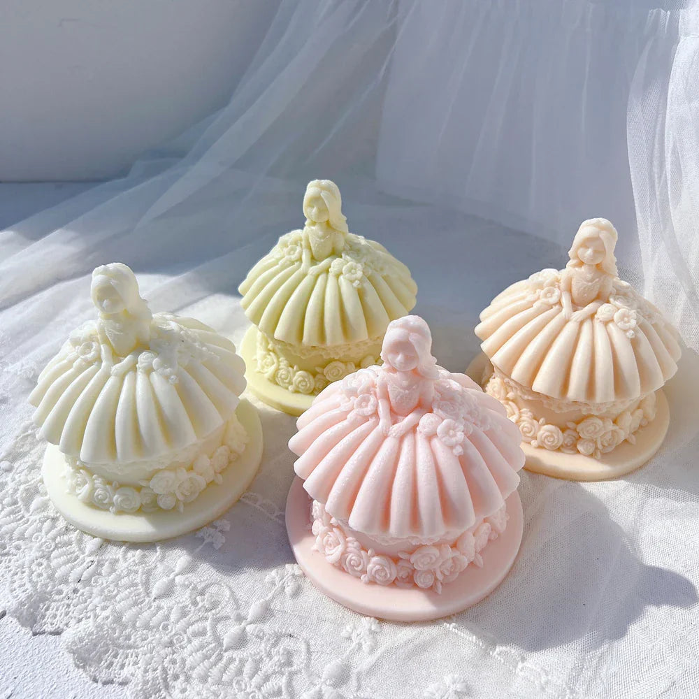 Princess Wedding Dress Cake Shape Candle Mould