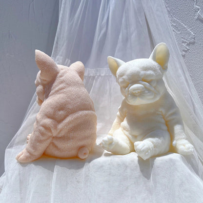 Sitting Sleeping French Bulldog Puppy Candle Mould