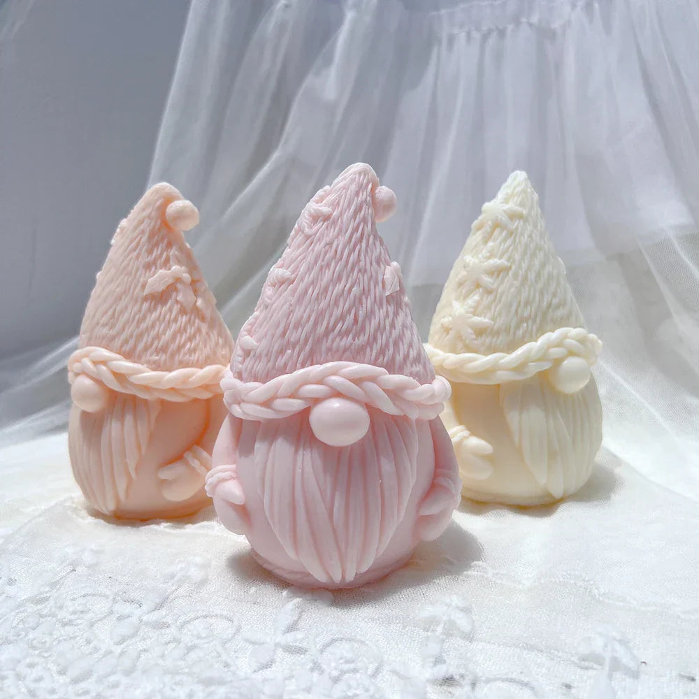 Knitted Christmas Gnome Candle Mould