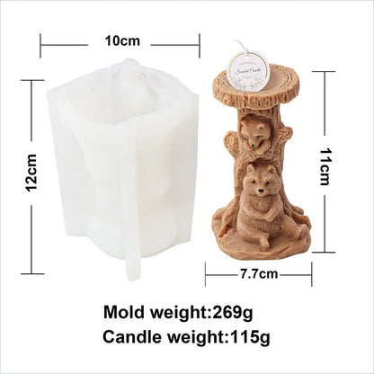 Stump Bear Silicone Candle Mould