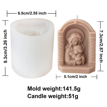 Mother Holding Baby Silicone Candle Mould