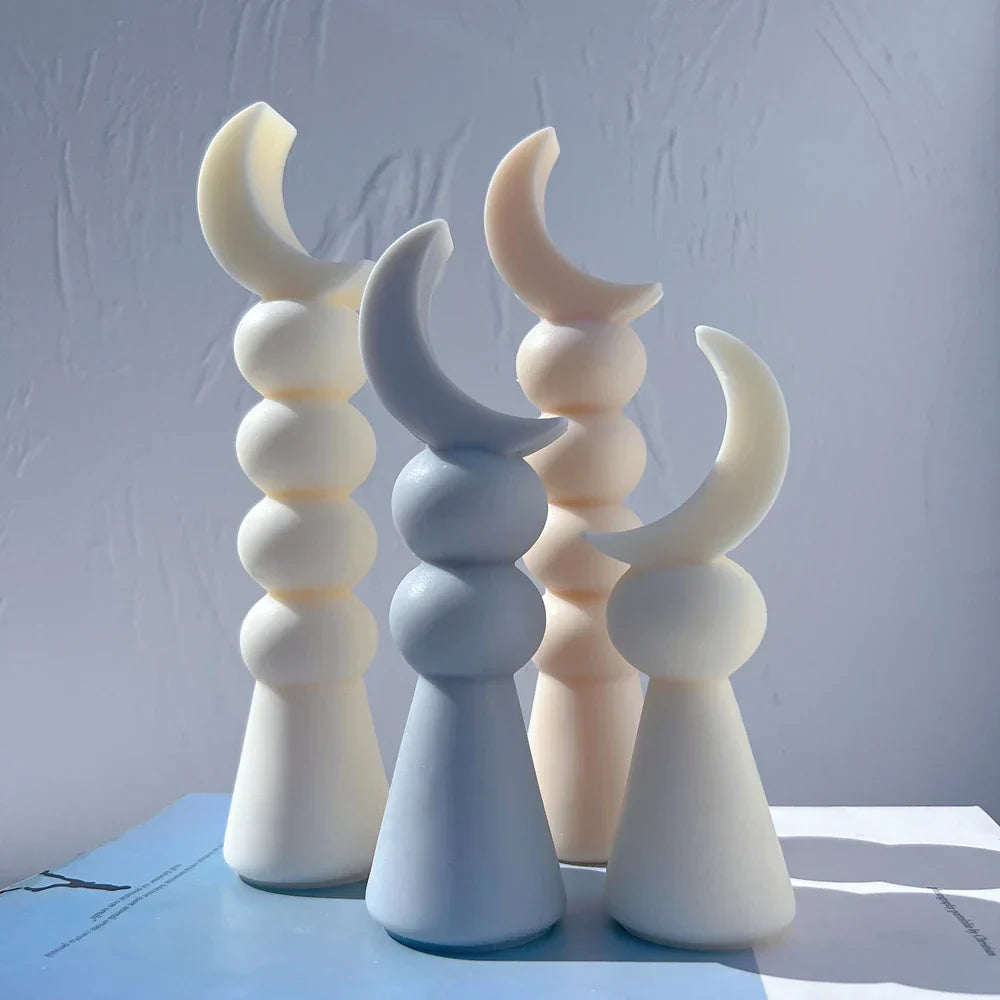 Crescent Moon Pillar Candle Mould