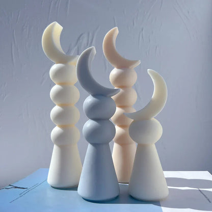 Crescent Moon Pillar Candle Mould