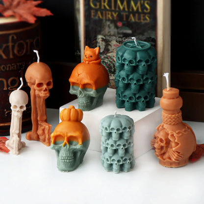 3D Skull Head Candle Moulds