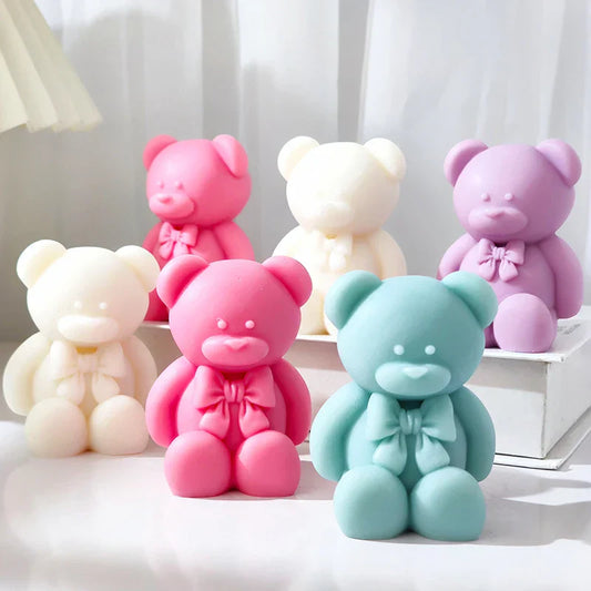 Bowtie Bear Silicone Candle Mould