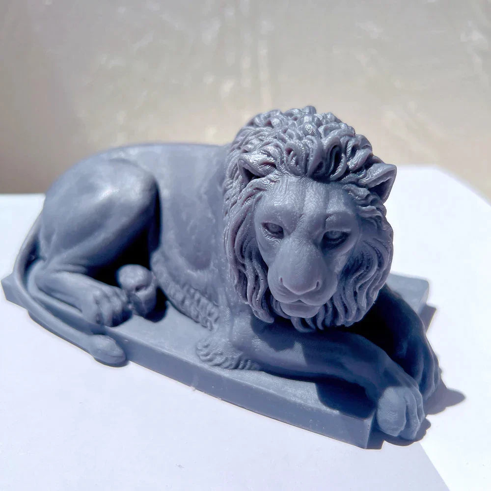 3D Charm Lions Statue Silicone Candle Mould