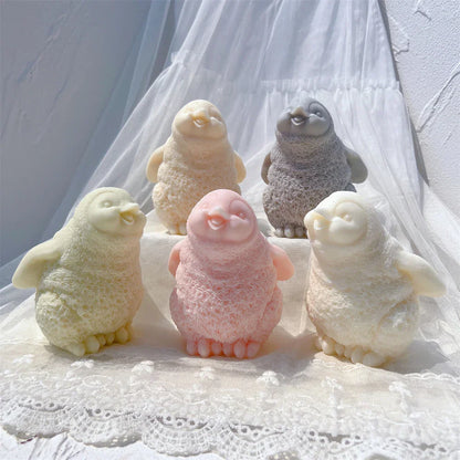 Cute Penguin Statue Candle Mould
