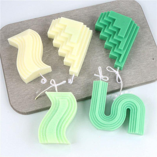 Silicone Geometric Shape Birthday Atmosphere Arrangement Aromatherapy Candle Mould Candles Moulds