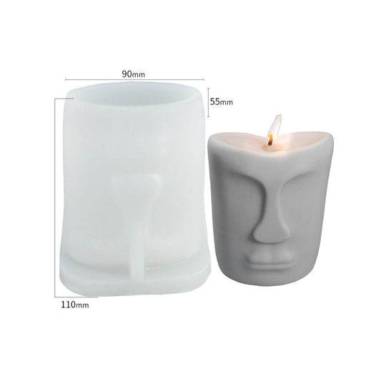 Silicone Mould For Abstract Face Scented Candle Candles Moulds