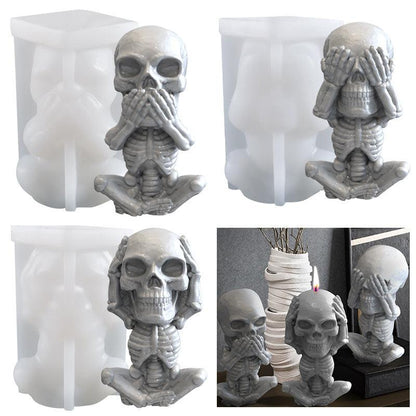 Skull Candle Cover Eyes Mouth And Ears Diy Handmade Candle Mould Candles Moulds