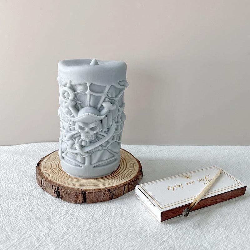 Skull Ornament Cylindrical Scented Candle Mould Candles Moulds