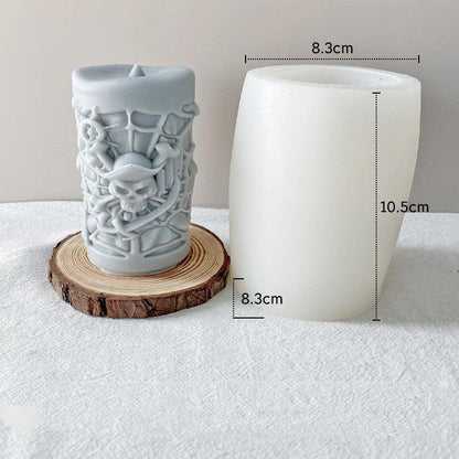Skull Ornament Cylindrical Scented Candle Mould Candles Moulds