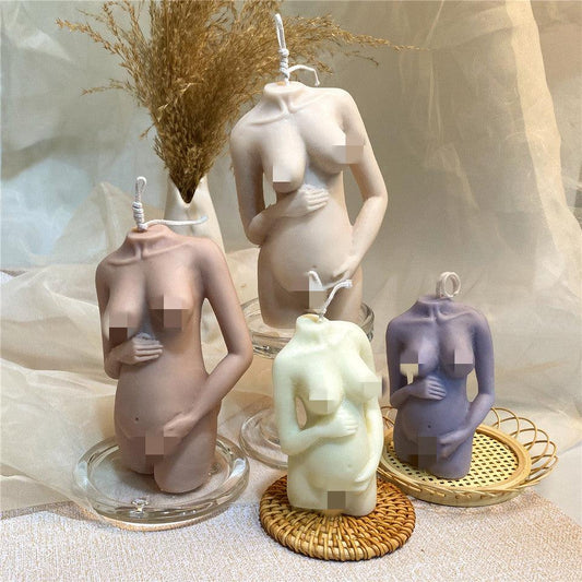 Slanted Shoulder Pregnant Woman Body Candle Mould Woman Size Aromatherapy Candle Mould Candles Moulds