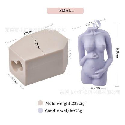 Slanted Shoulder Pregnant Woman Body Candle Mould Woman Size Aromatherapy Candle Mould Candles Moulds