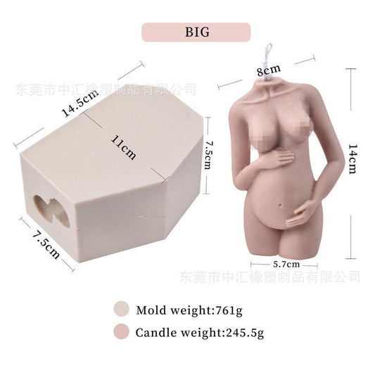 Slanted Shoulder Pregnant Woman Body Candle Mould Woman Size Aromatherapy Candle Mould Candles Moulds