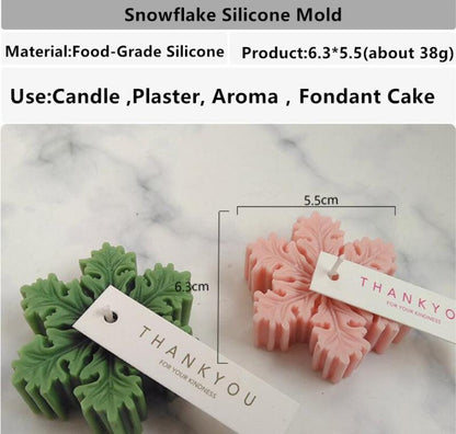 Snowflake Christmas Candle soft silicone Candle Mould Candles Moulds