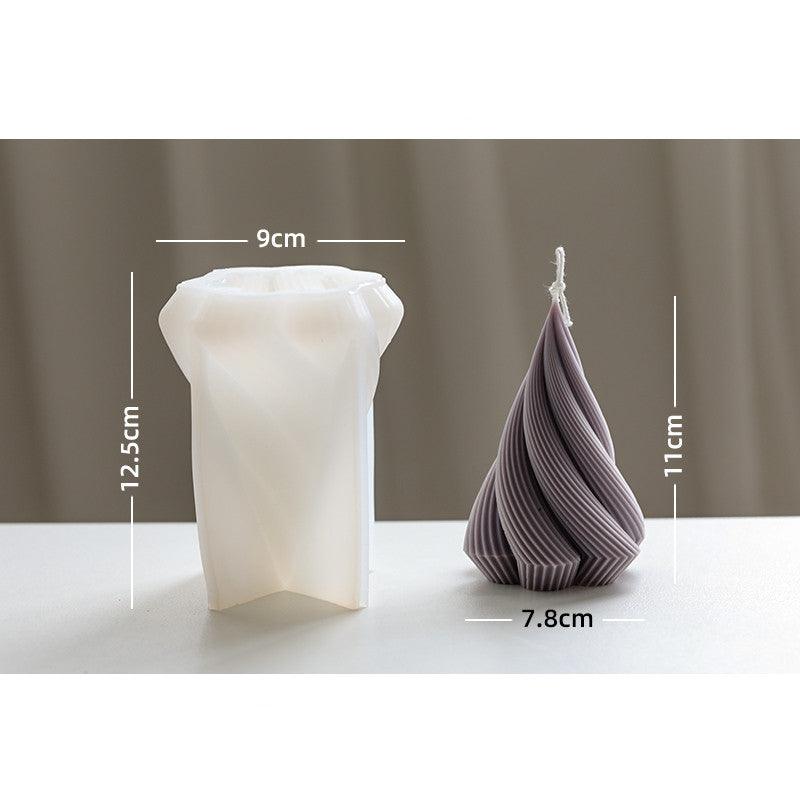 Spiral Cone Silicone Candle Mould, DIY 3D Geometric Candles Moulds for Candle Making Candles Moulds
