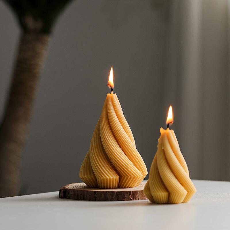 Spiral Cone Silicone Candle Mould, DIY 3D Geometric Candles Moulds for Candle Making Candles Moulds