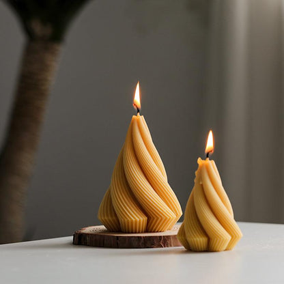 Spiral Cone Silicone Candle Mould, DIY 3D Geometric Candles Moulds for Candle Making Candles Moulds