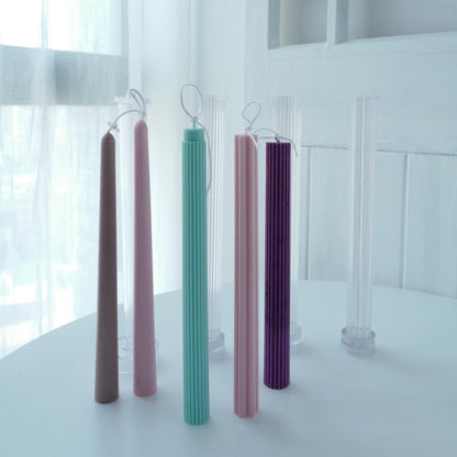 Striped Pillar Taper Candle Moulds