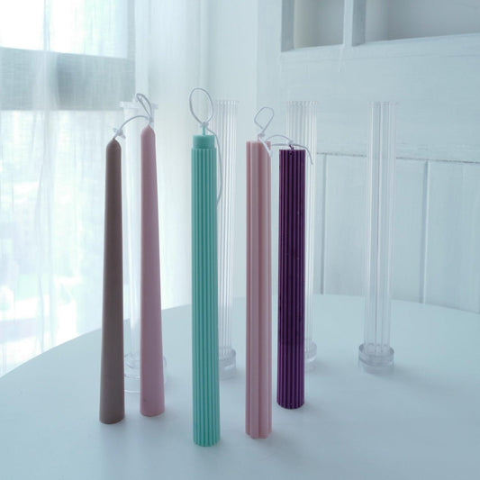 Striped Pillar Taper Candle Moulds