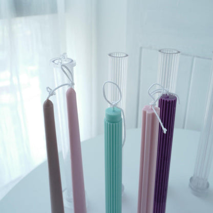Striped Pillar Taper Candle Moulds