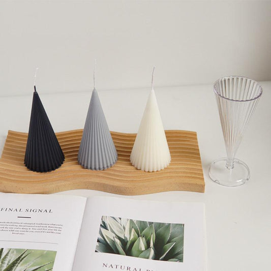 Striped Pointed Cone Candle Mould Candles Moulds