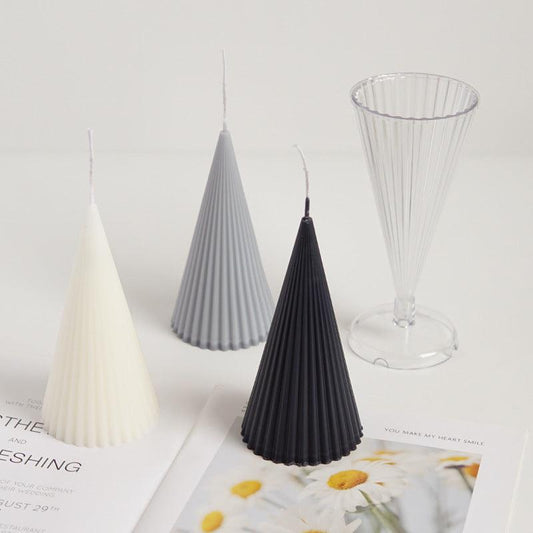 Striped Pointed Cone Candle Mould Candles Moulds