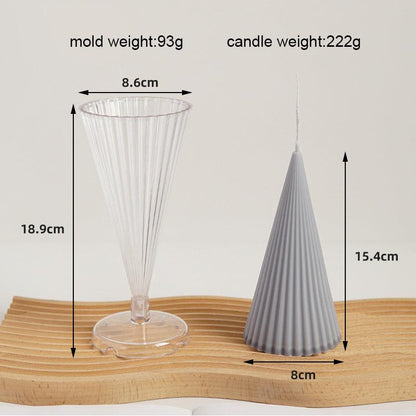 Striped Pointed Cone Candle Mould Candles Moulds