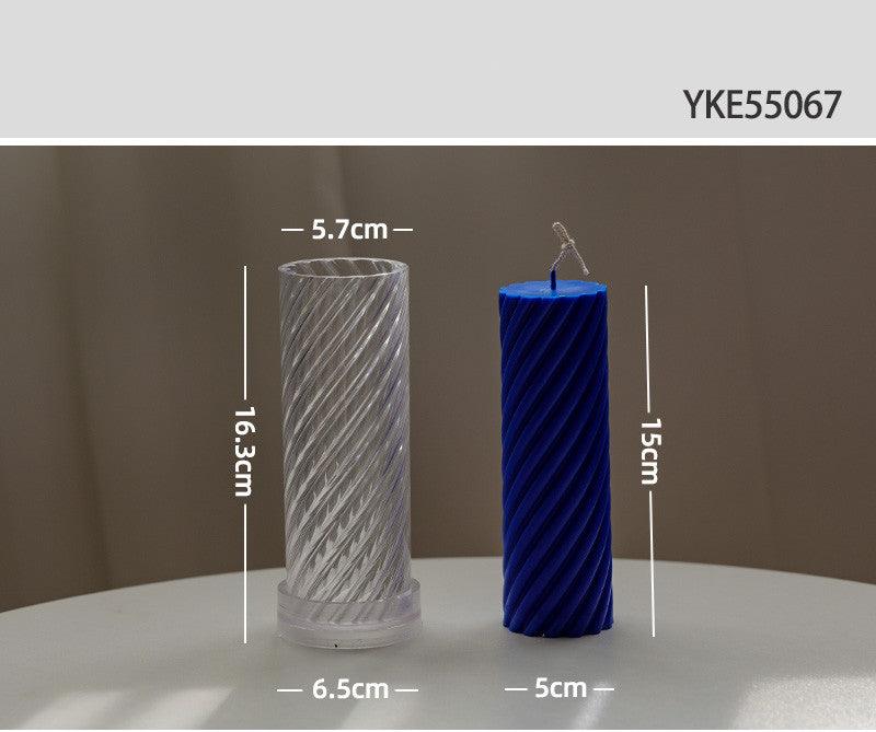 Spiral Cylindrical Acrylic Candle Mould