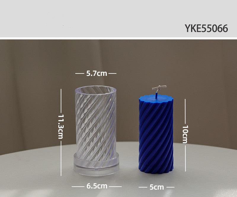Spiral Cylindrical Acrylic Candle Mould