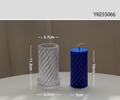 Spiral Cylindrical Acrylic Candle Mould