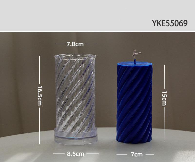 Spiral Cylindrical Acrylic Candle Mould