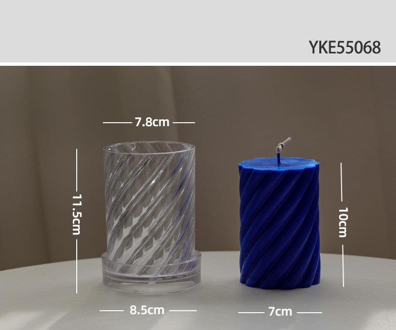 Spiral Cylindrical Acrylic Candle Mould