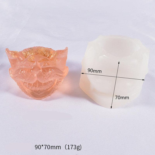 Three Eyed Cat Candle Silicone Moulds, Cat Head Moulds for Aromatherapy Candle Making Candles Moulds