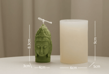 Three Faced Buddha Head Shape Candle Diy Silicone Mould Candles Moulds