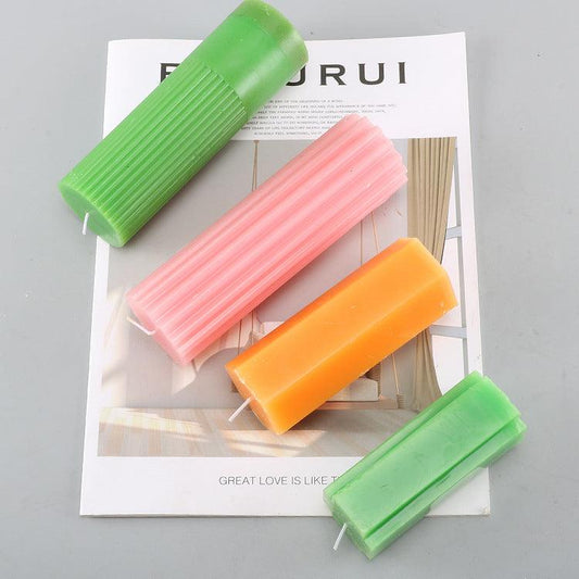Striped Cylindrical Candle Mould 