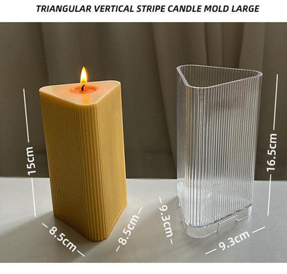 Triangular Vertical Striped Candle Mould Candles Moulds