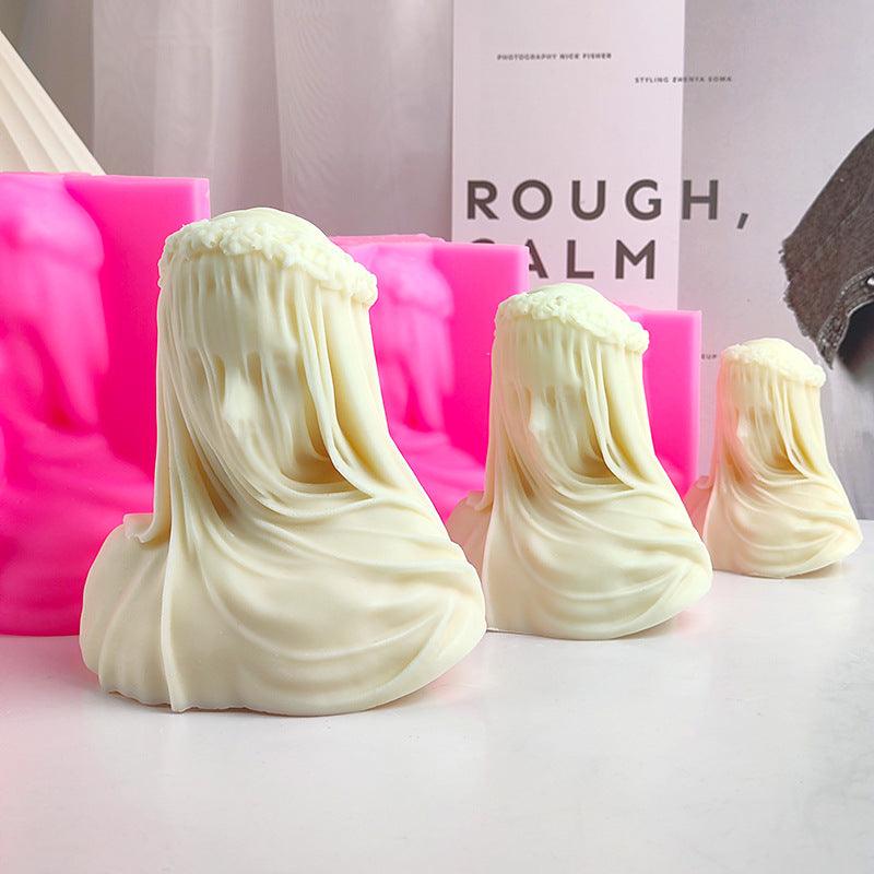 Veil Goddess Statue Candle Mould for Home Decoration Candles Moulds