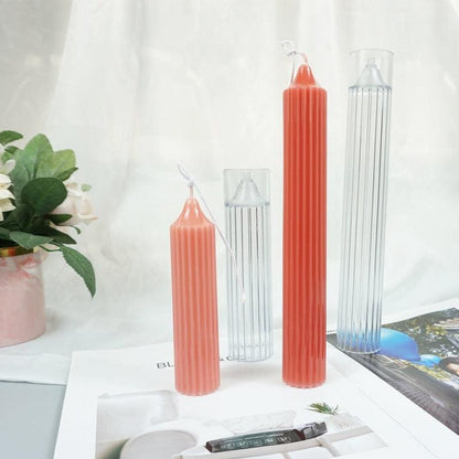 Vertical striped pointed long pole candle Mould Candles Moulds