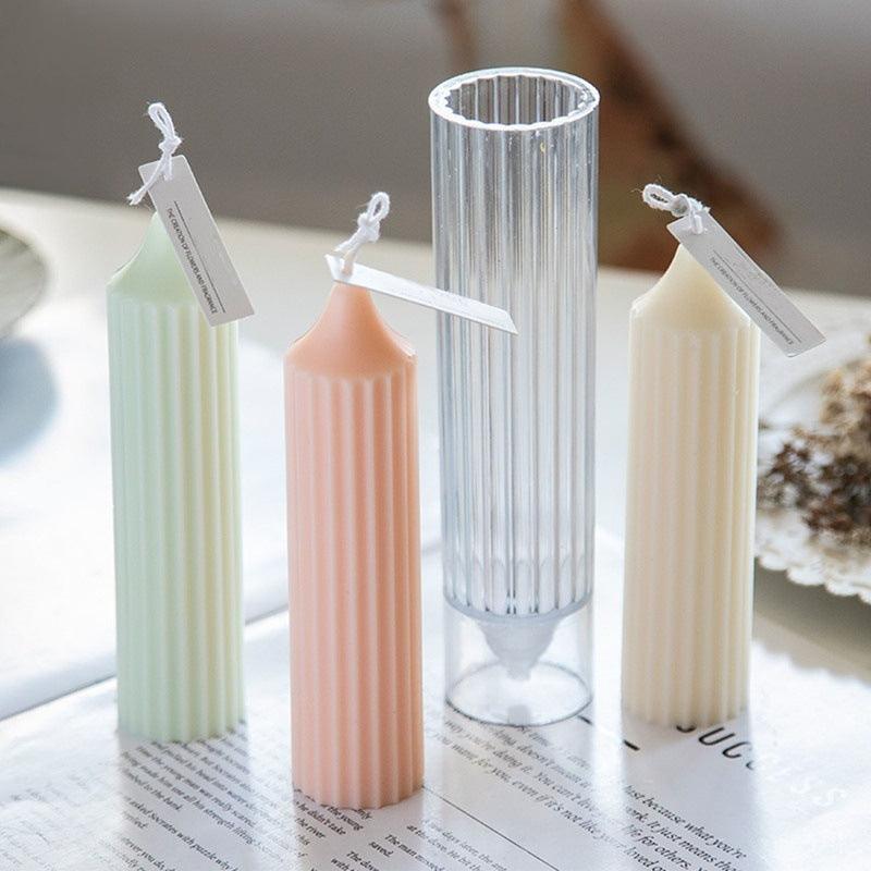 Vertical striped pointed long pole candle Mould Candles Moulds