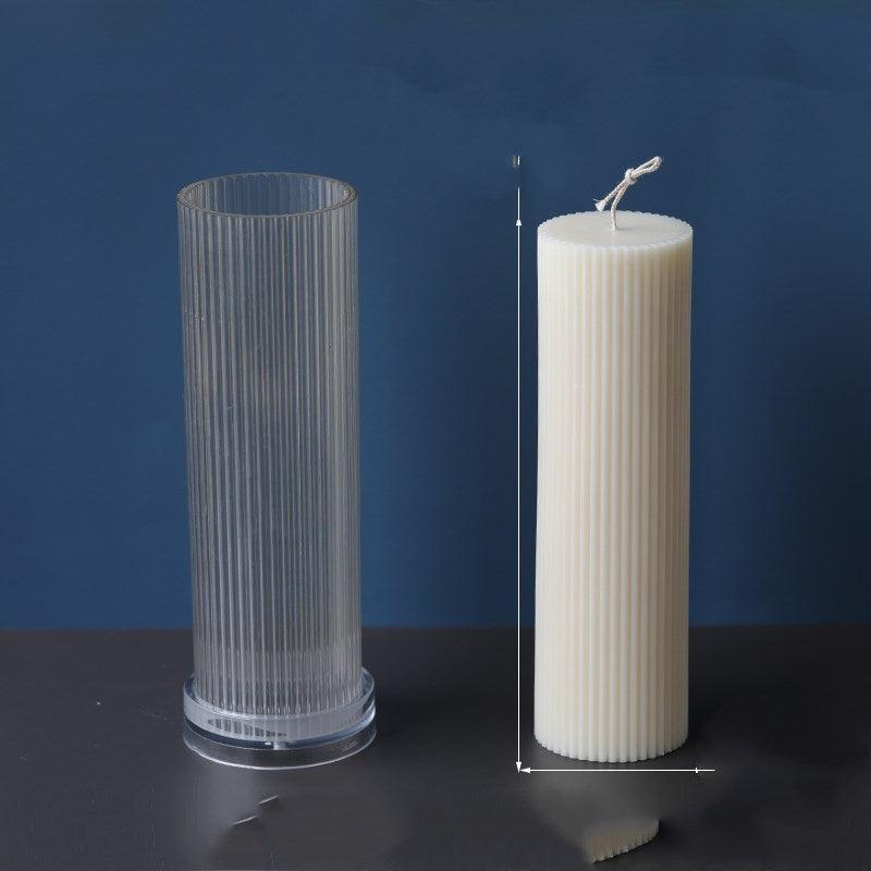 Vertical Striped Cylindrical Candle Mould