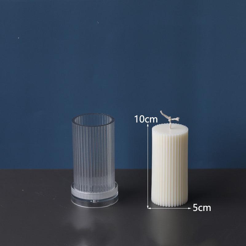 Vertical Striped Cylindrical Candle Mould