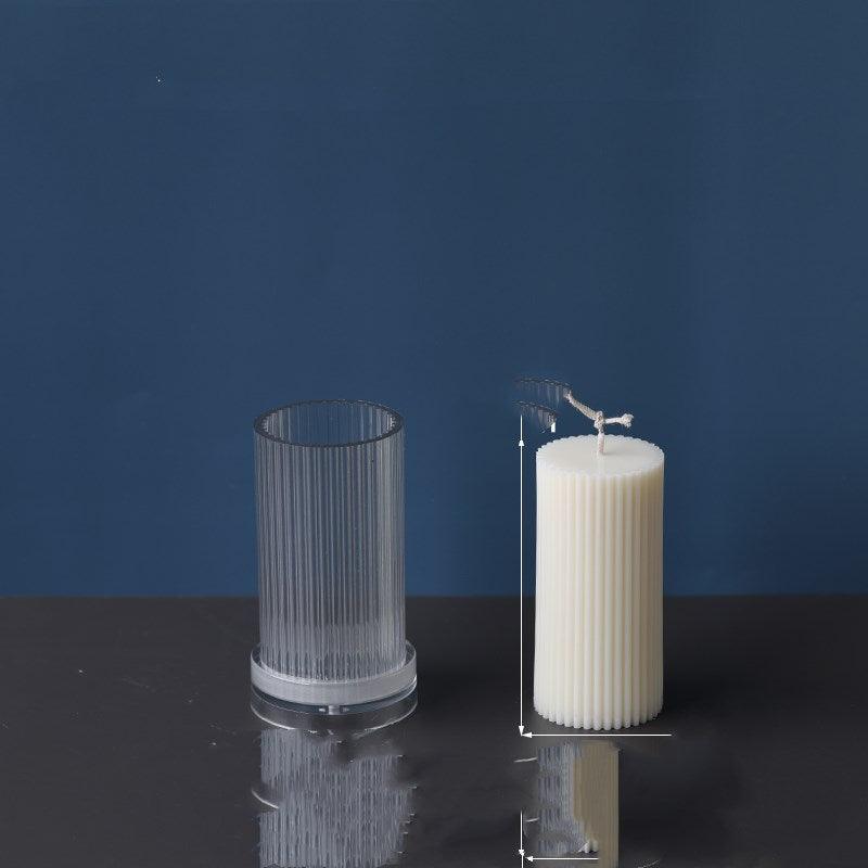 Vertical Striped Cylindrical Candle Mould