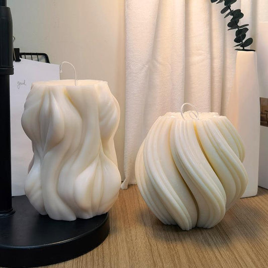 Wave Pattern Scented Candle Silicone Mould Candles Moulds