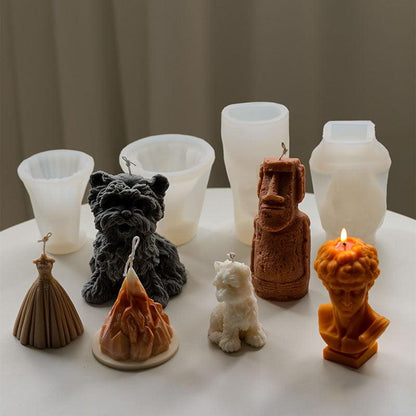 Wedding Dress K2 Mountain Moai monolithic human figure Greek Mythology Figurines Statue Sculpture Candle Moulds Candles Moulds