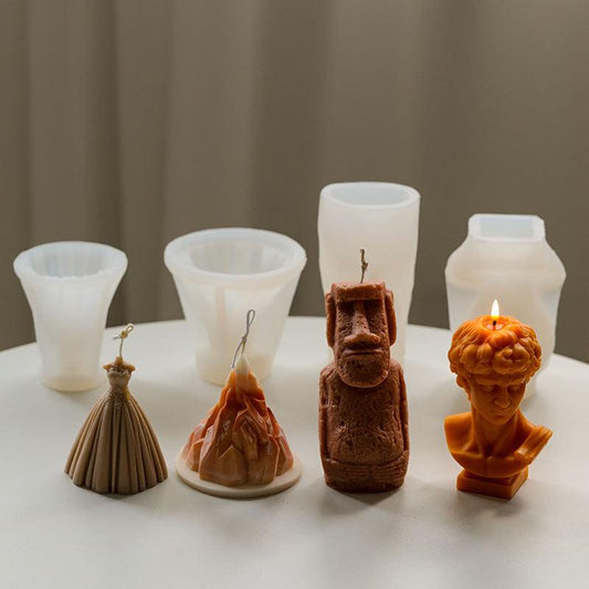 Wedding Dress K2 Mountain Moai monolithic human figure Greek Mythology Figurines Statue Sculpture Candle Moulds Candles Moulds