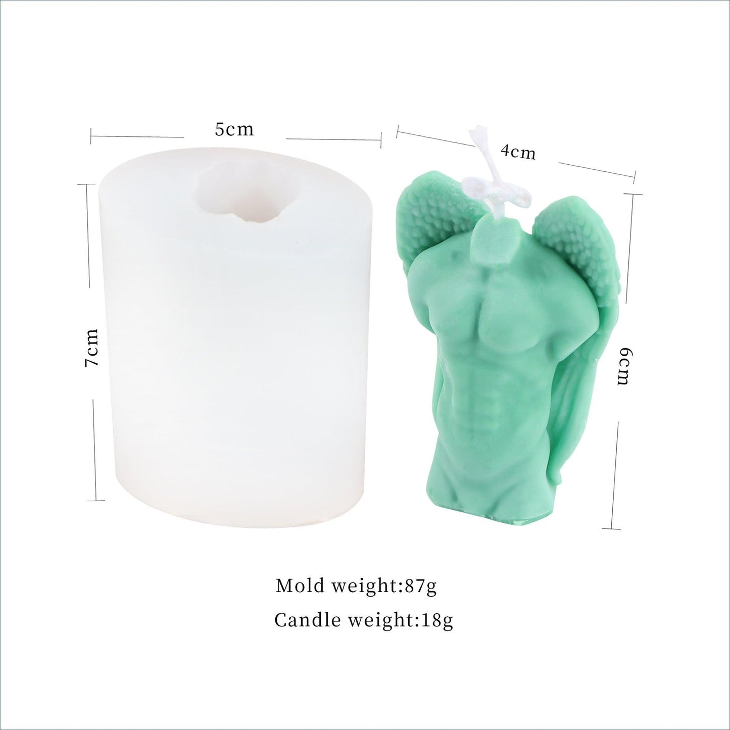 Winged Beauty: Angel Wings Body Candle Mould for Him and Her Candles Moulds