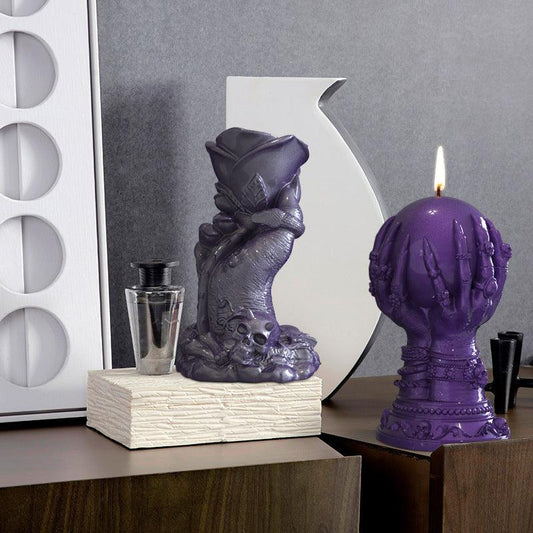 Witch Globe Candle Mould - Rose in Hand Decorative Candle Drop Mould Candles Moulds