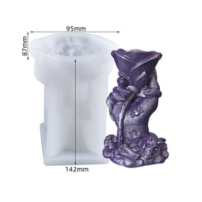 Witch Globe Candle Mould - Rose in Hand Decorative Candle Drop Mould Candles Moulds